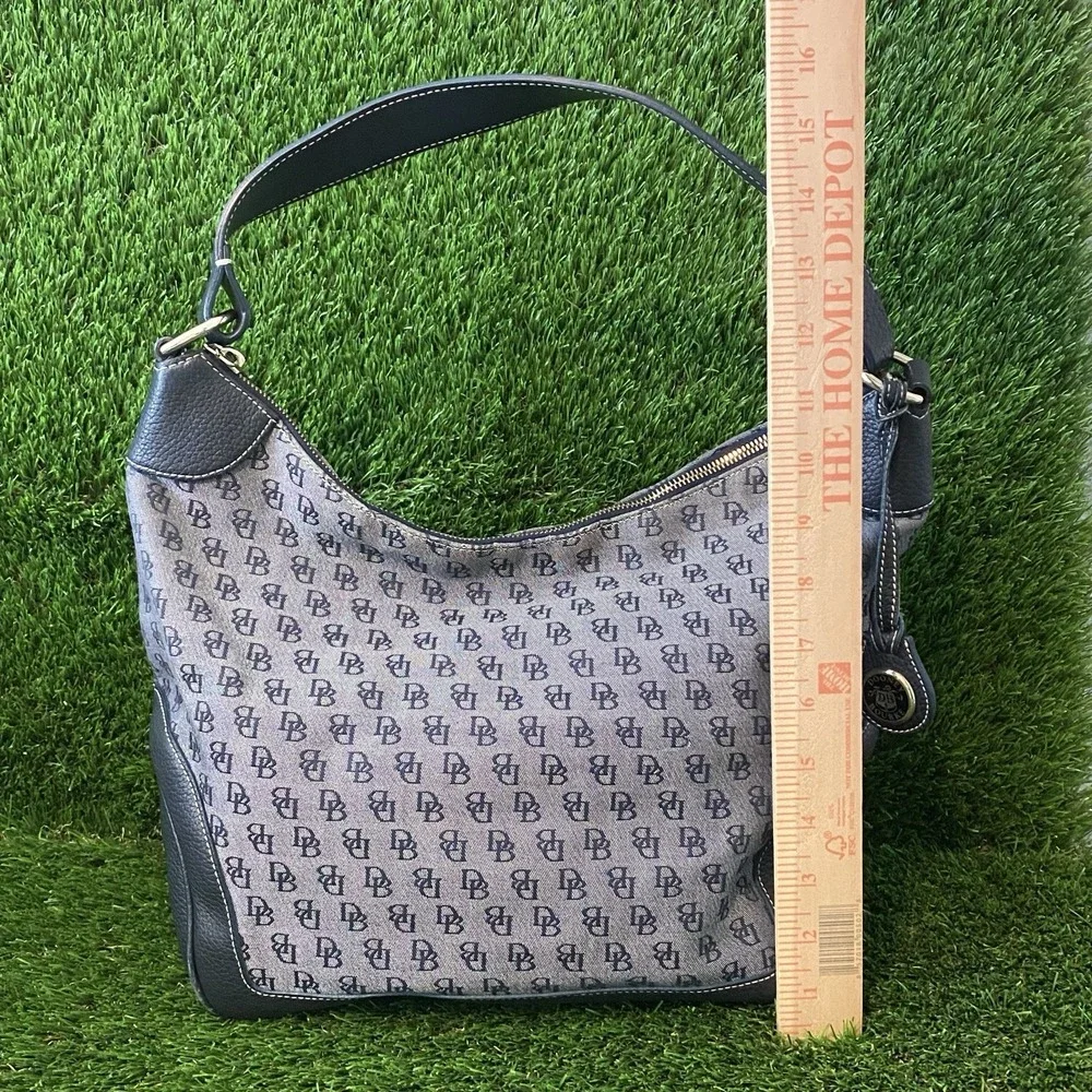 Dooney & Bourke Signature Hobo Purse Navy Logo Shoulder‎ Bag Handbag*